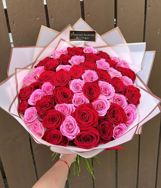 Signature 50 Roses Red & Pink